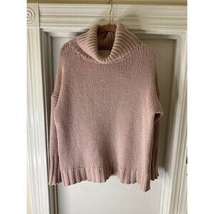 360 Cashmere Dusty Pink Cable Knit Cashmere Sweater Size S Preppy Feminine Quiet